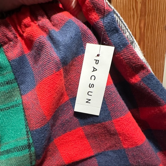 New PacSun Plaid Patchwork Flannel Sweatpants womens S baggy - Picture 4 of 4